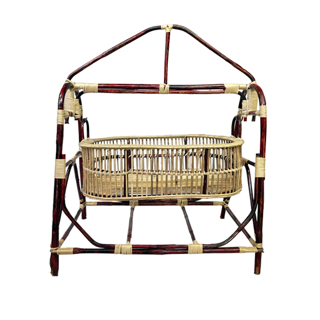 Cane Bamboo Baby Cradle